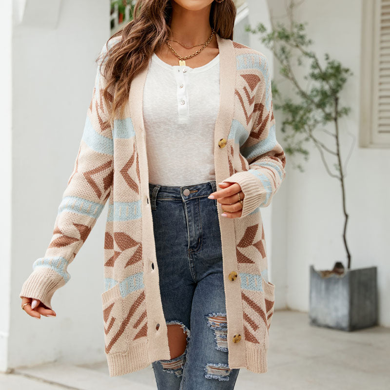 Uformell Vintage Strikket Cardigan
