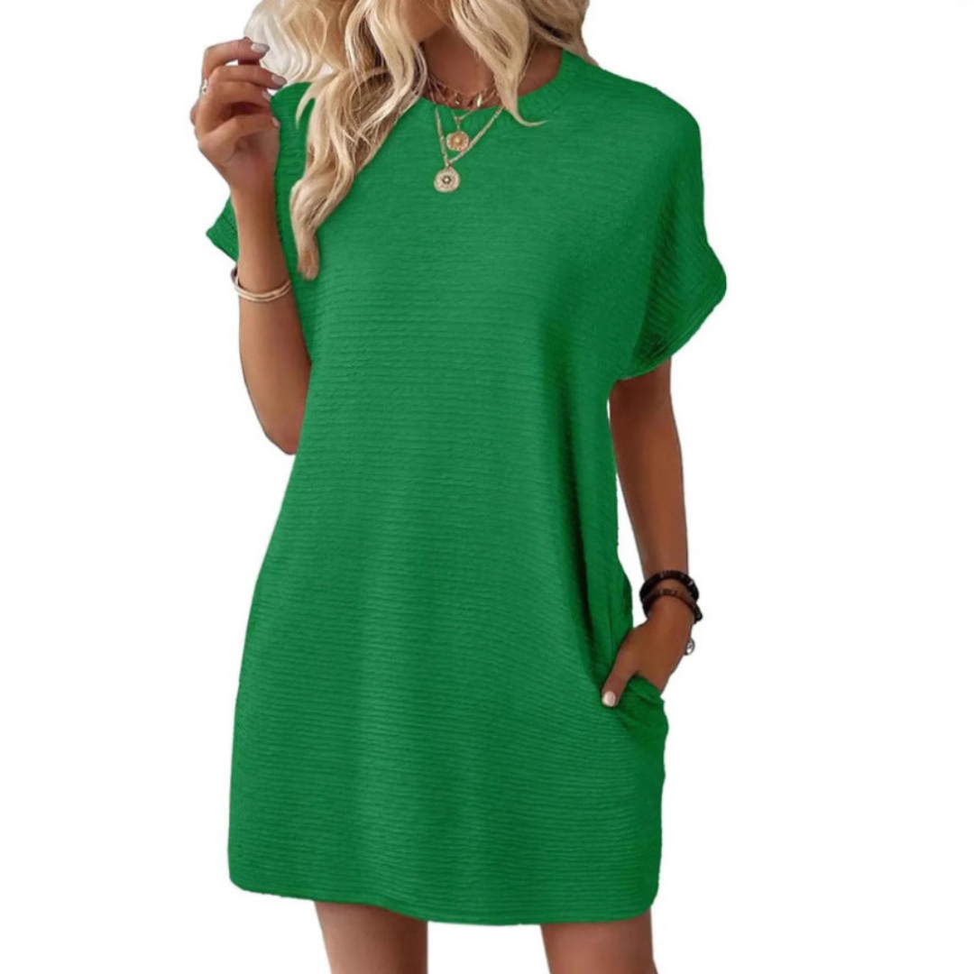 EVASHA™ – Casual minimalistisk sommerkjole med rund hals