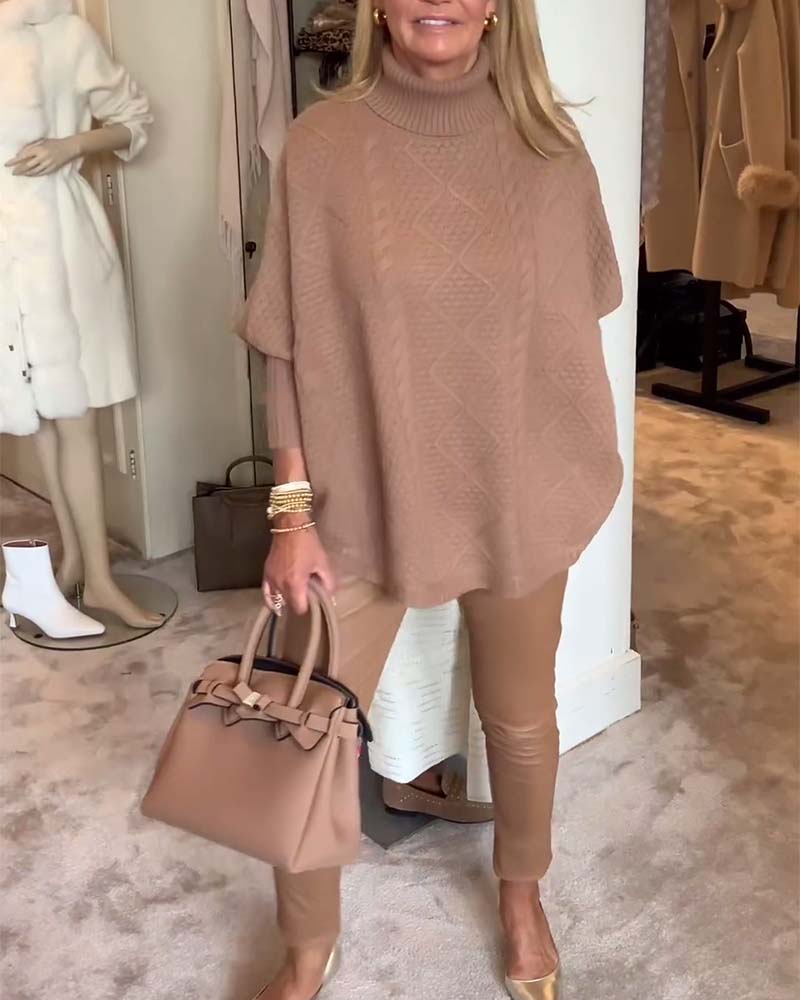 Ensfarget rullehalsgenser i casual stil
