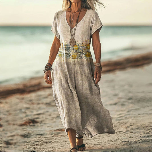 Vintage Blomstertrykk Kjole