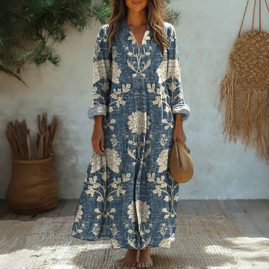 Vintage Blomstertrykk Kjole