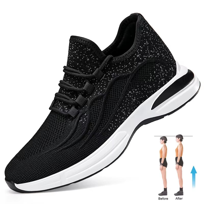 Sommer Sko for Menn med Skjult Hælløft – Pustende Mesh Sneakers med 7 cm Høydeøkning