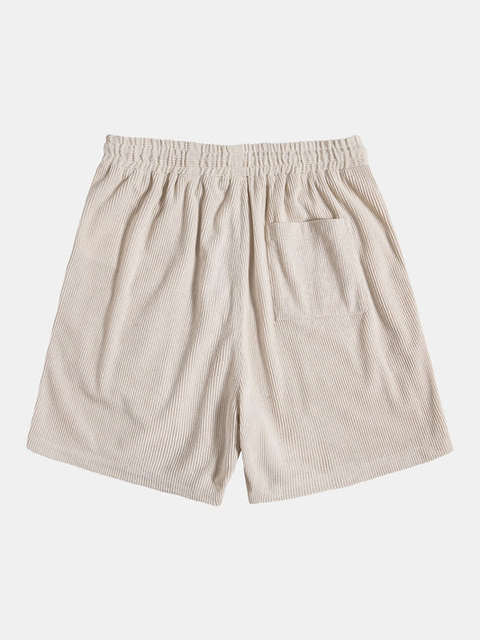 Kortermet cordfløyelskjorte med knapper og shorts