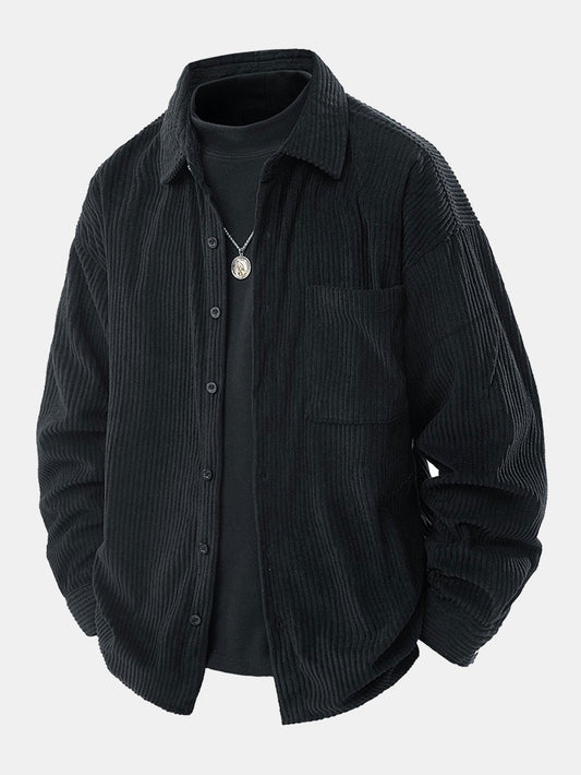 Relaxed passform corduroy-skjorte med knapper