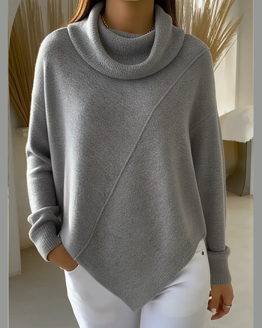 Genser med asymmetrisk krage