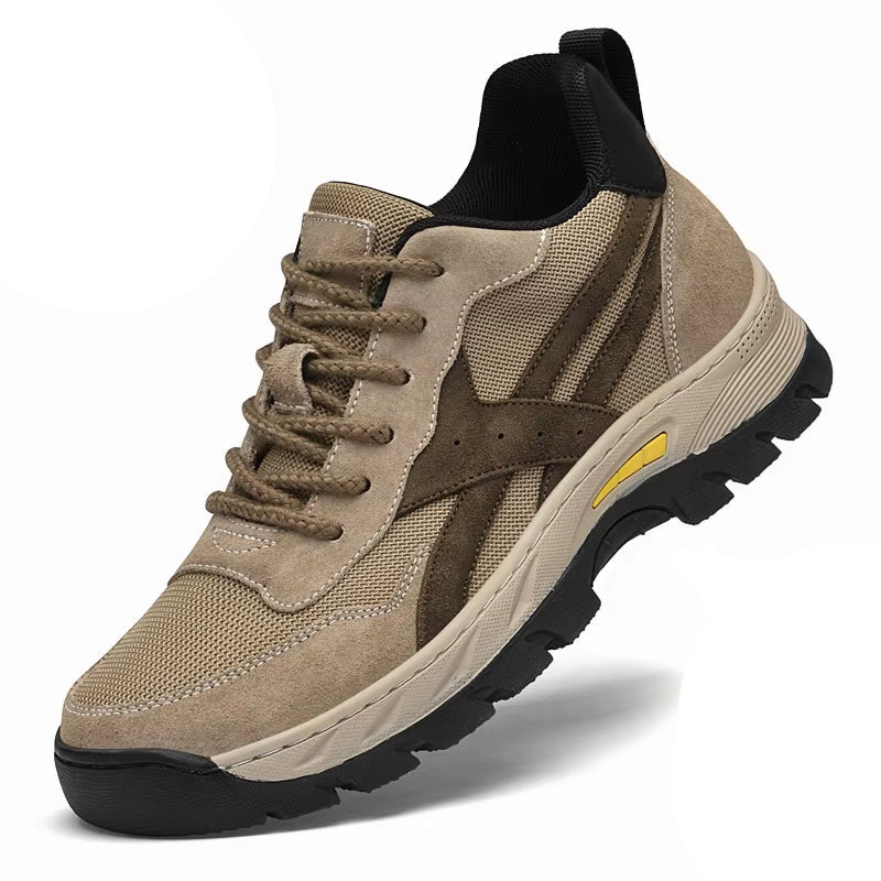 Herresko med skjult høyde – Pustende sneakers i ekte skinn og mesh, perfekt for sport og fritid