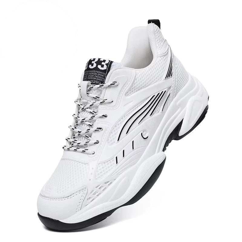 Herresneakers med Skjult 6 cm Høydeøkning – Pustende og Sklisikker Komfort