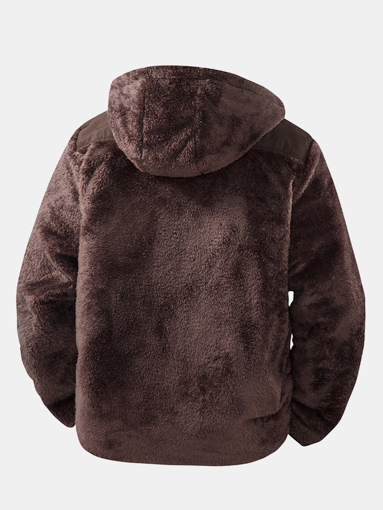 Teddy fleece vattert jakke med hette