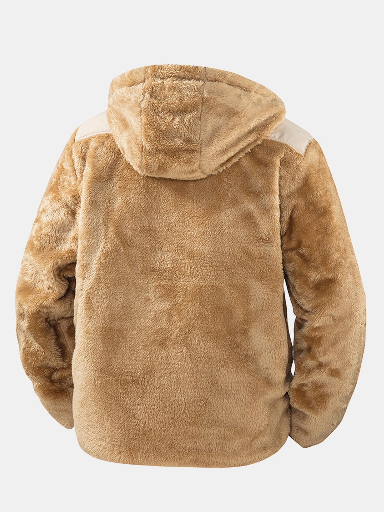 Teddy fleece vattert jakke med hette