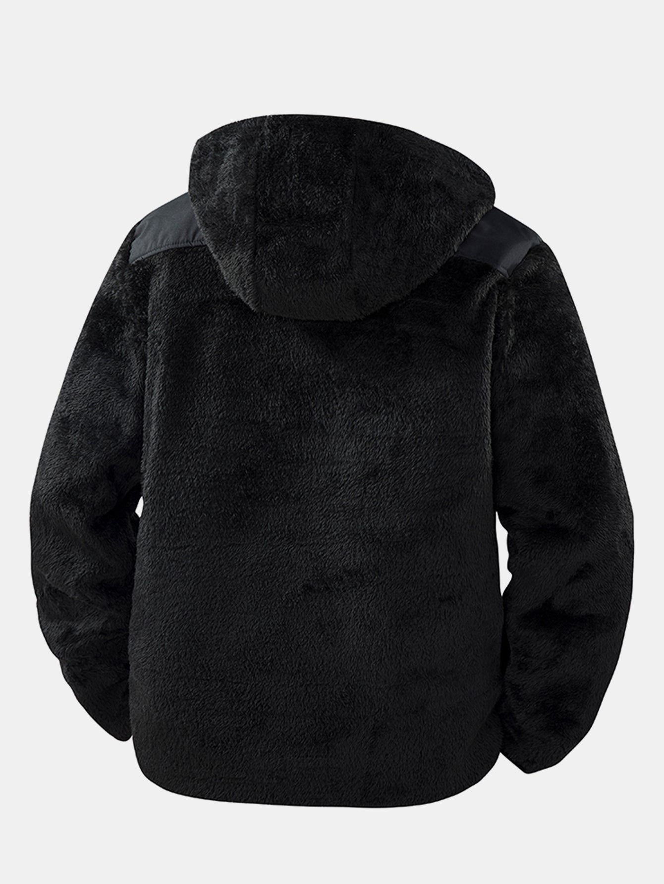 Teddy fleece vattert jakke med hette