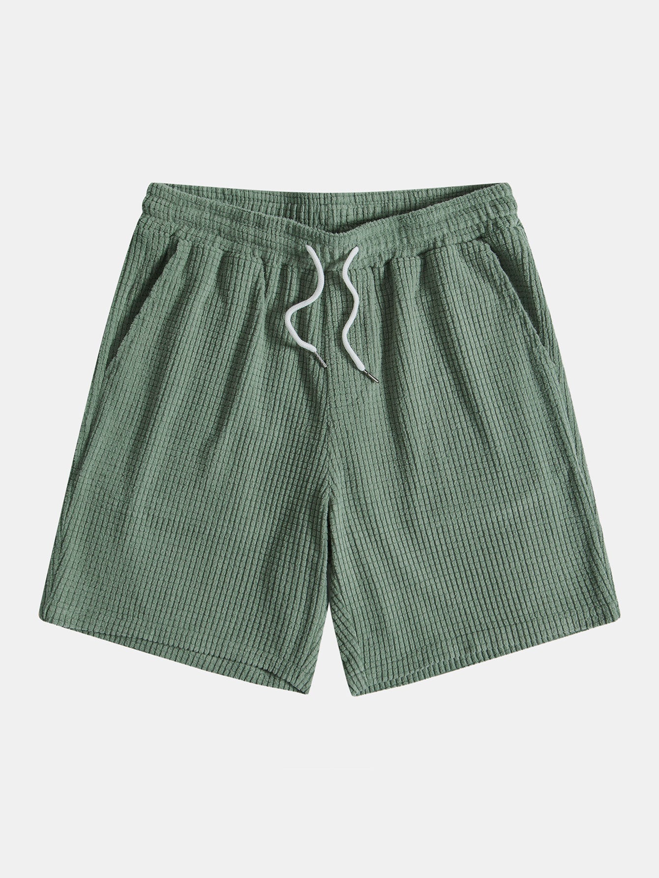 Vaffelstoffskjorte med knapper og shorts