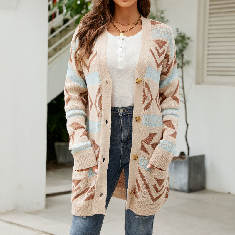 Uformell Vintage Strikket Cardigan