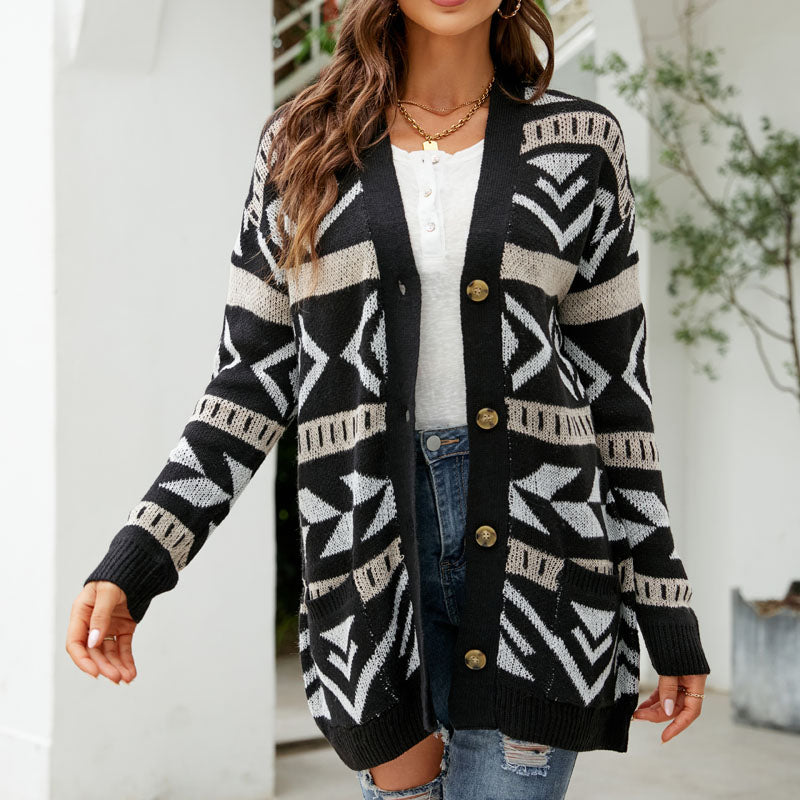 Uformell Vintage Strikket Cardigan