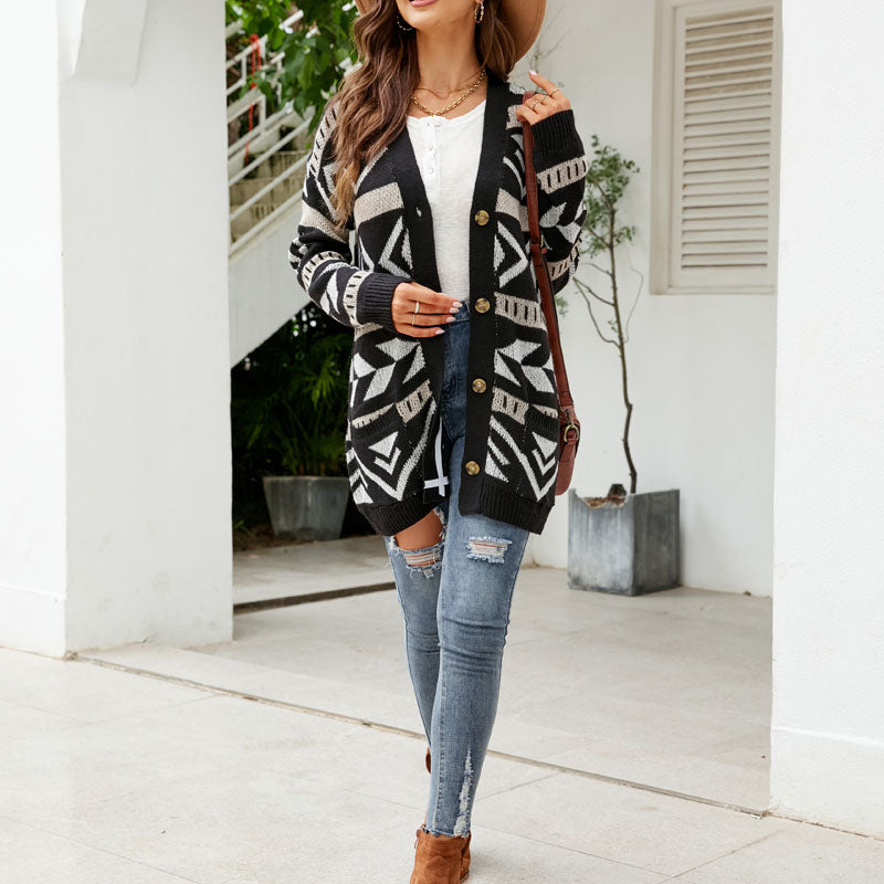 Uformell Vintage Strikket Cardigan