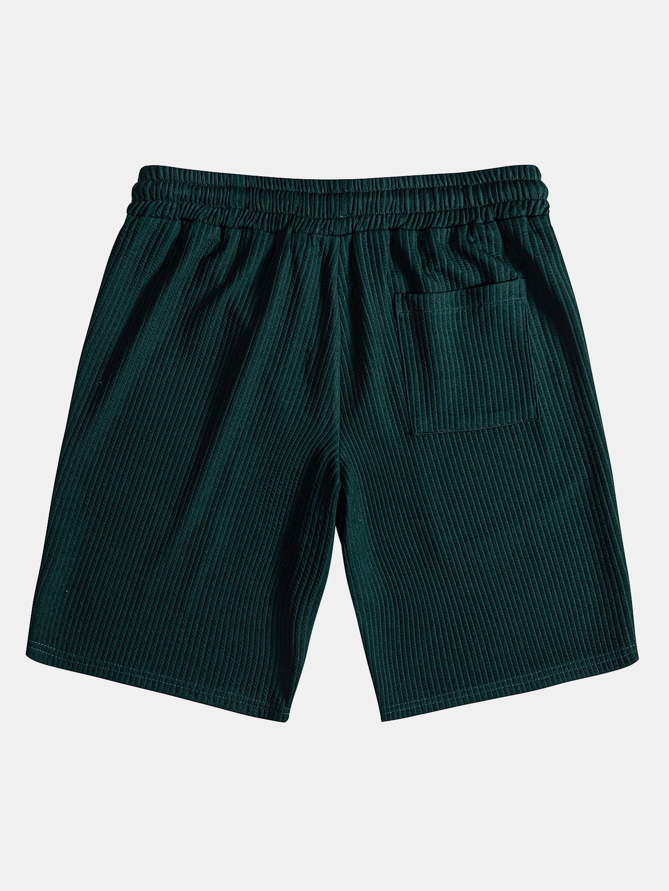 Muskelpassform ribbet skjorte med knapper og shorts