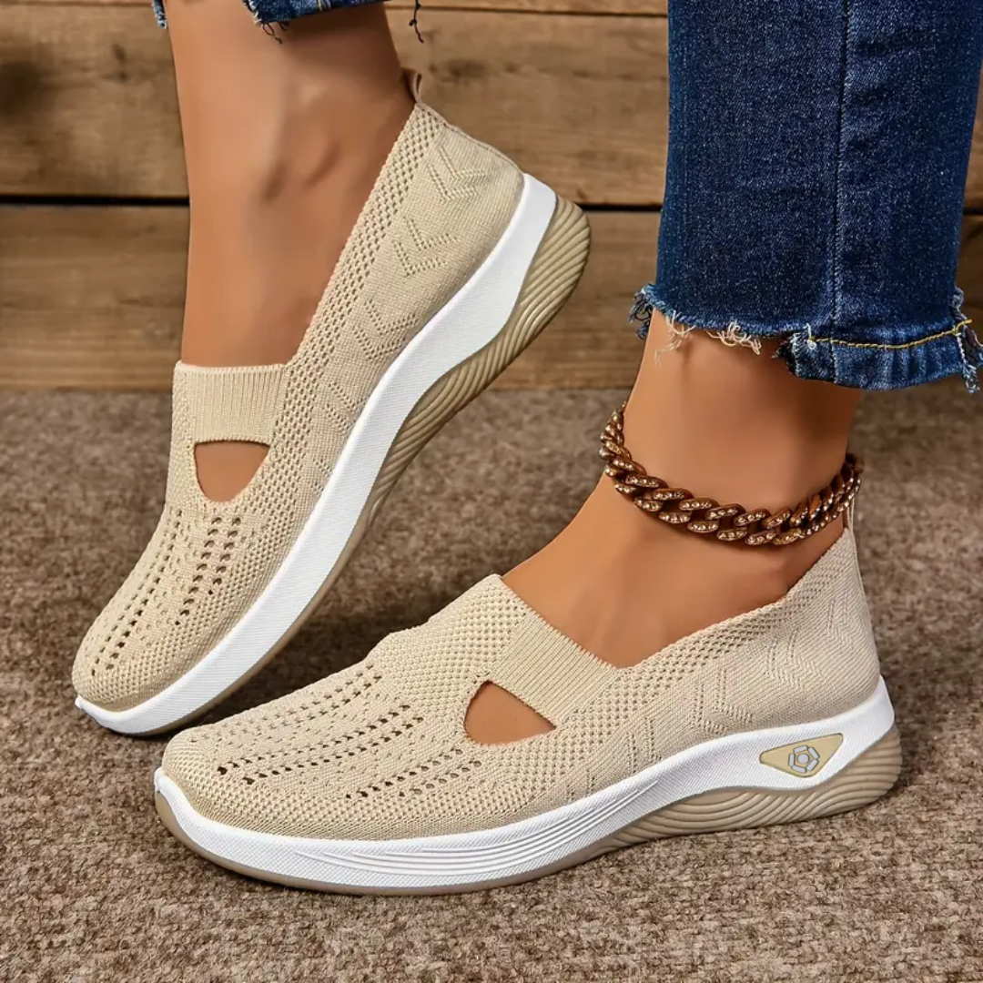 Komfortable, pustende ortopediske slip-on sneakers for kvinner