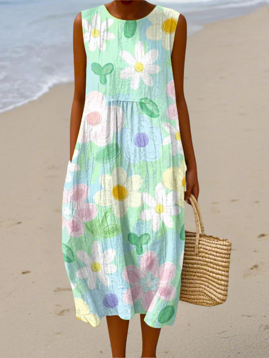 Erin™ Pastellblomster midi-kjole