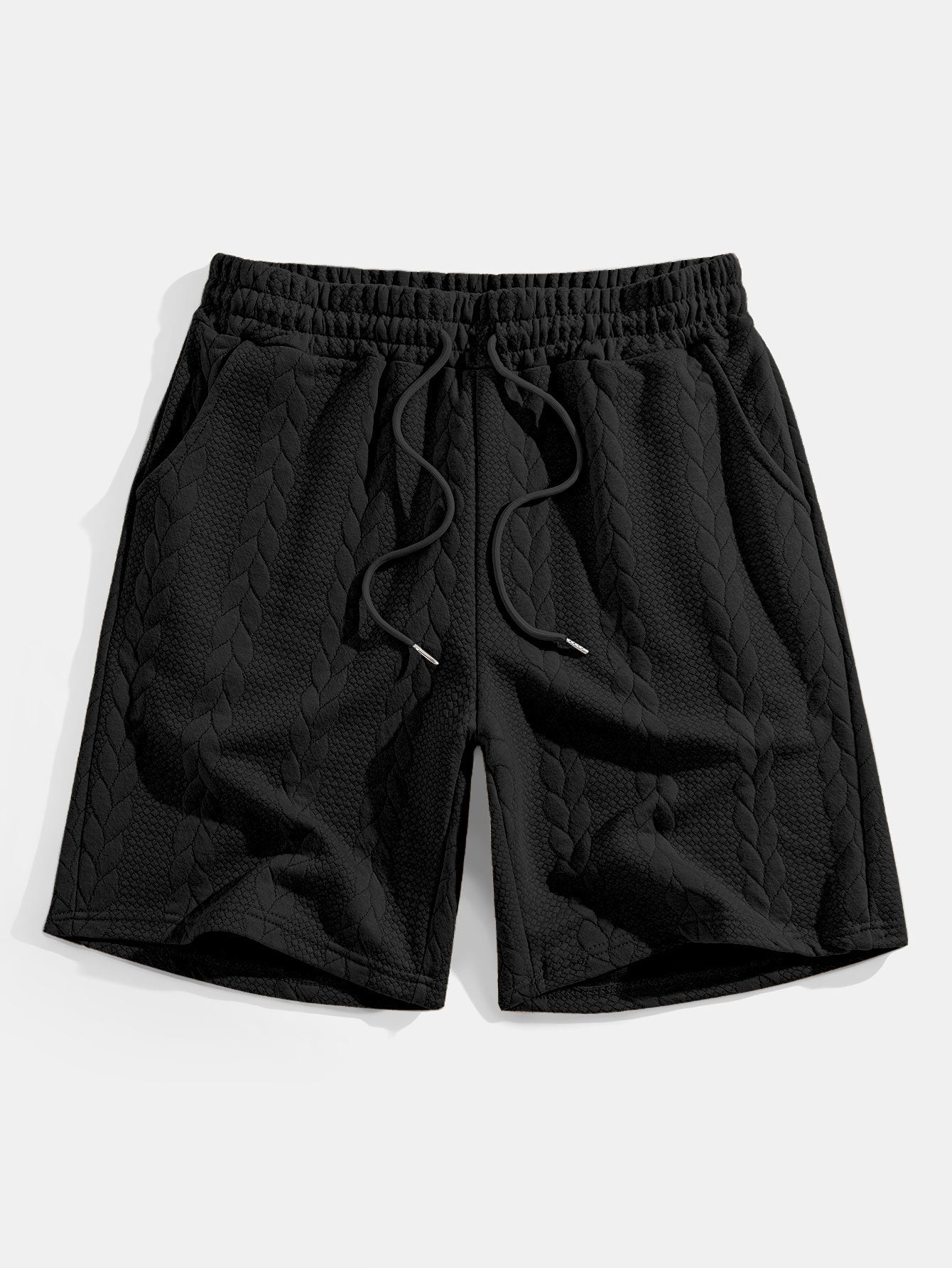 Avslappet passform mellomlangt erme Twist jacquard T-skjorte og shorts