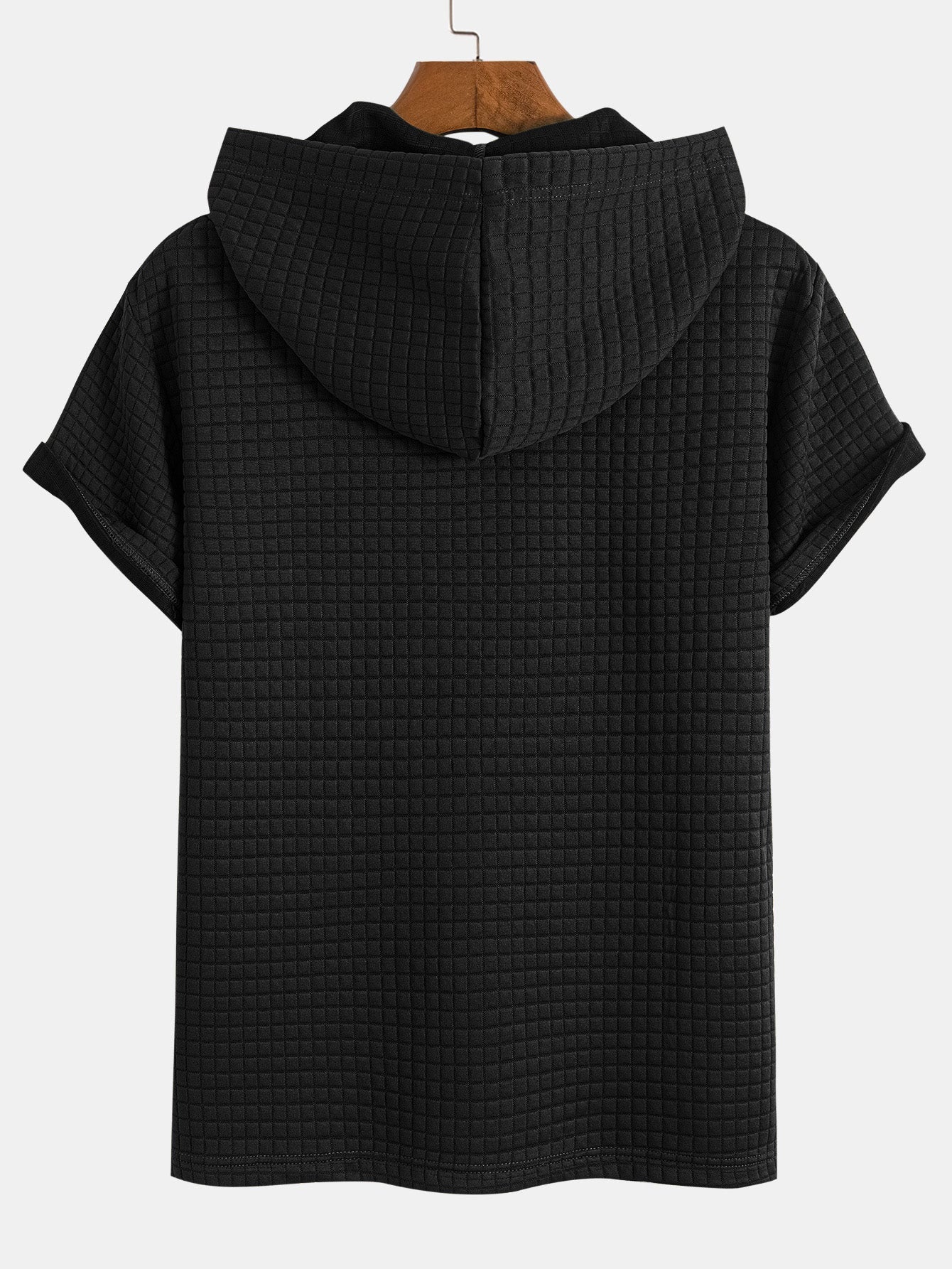 Kengurulomme vaffel-hettegenser T-skjorte og shorts