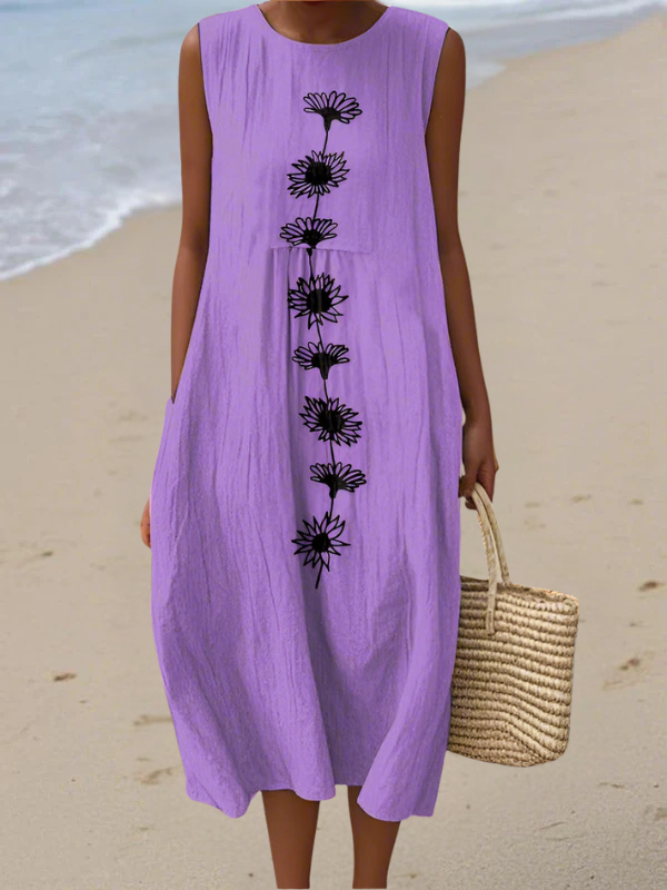 Emma™ Violet Bloom Midikjole