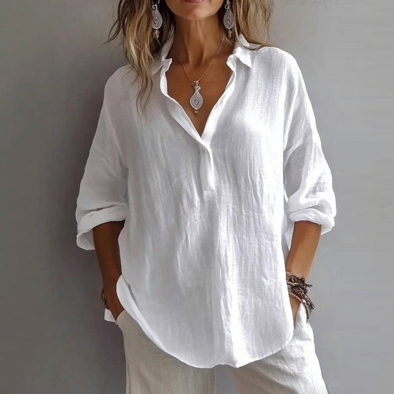 Uformelt Ensfarget Bluse