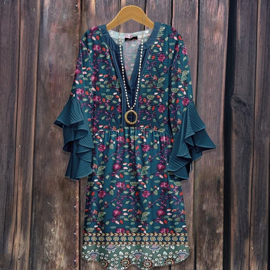 Vintage Blomstertrykk Kjole