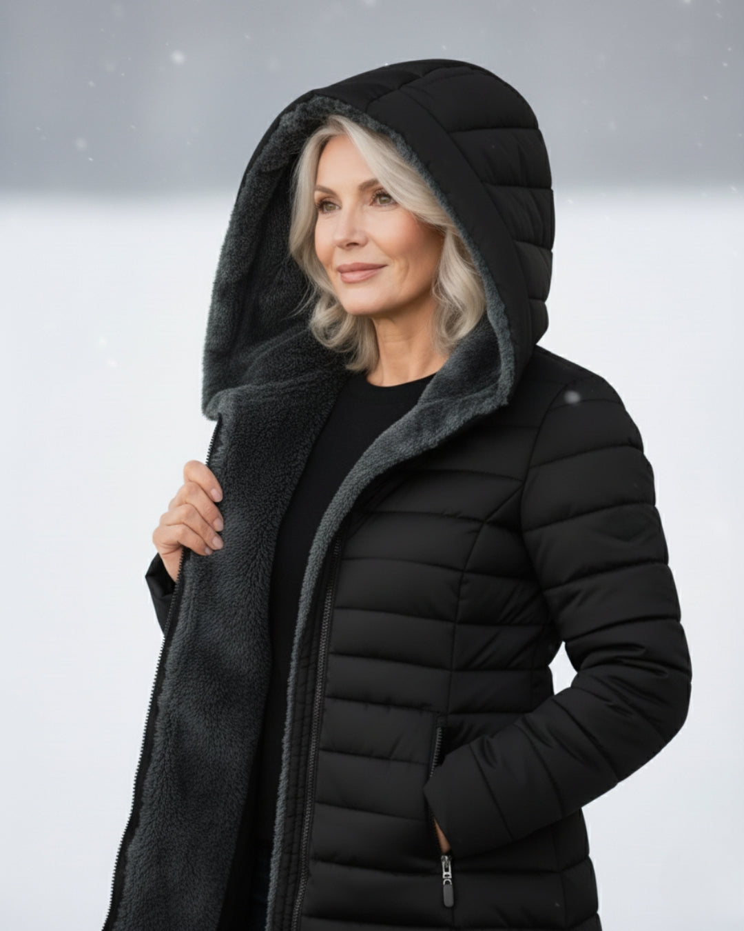 ScandiWear | Pufferkåpe med fleecefôr