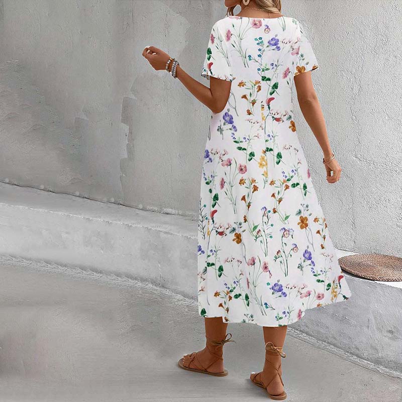 Uformell Kjole Med Blomstertrykk