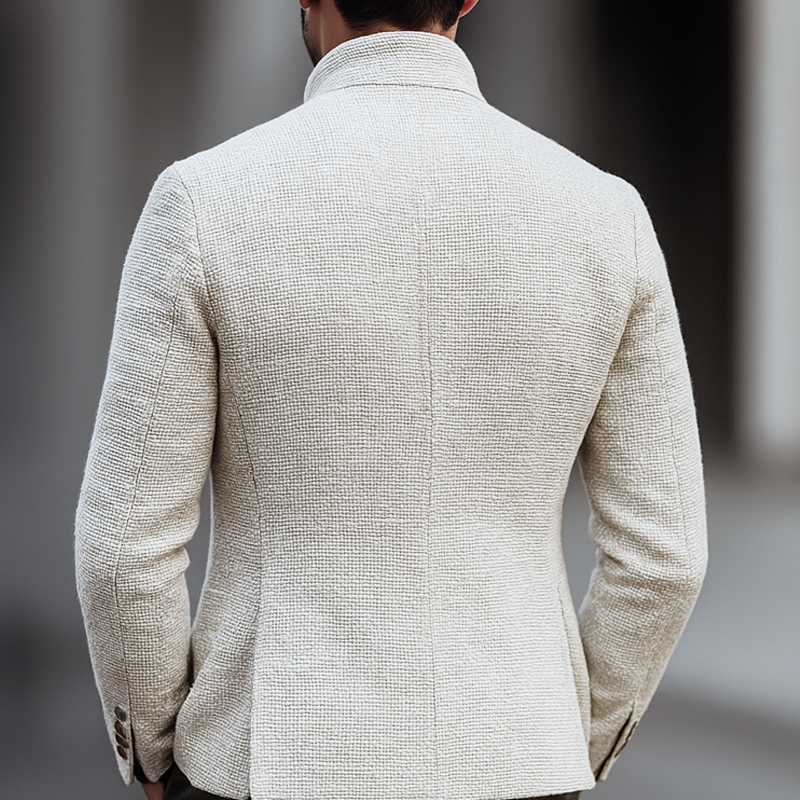 Herre Tweedjakke med Ståkrage – Tidløs Casual Stil