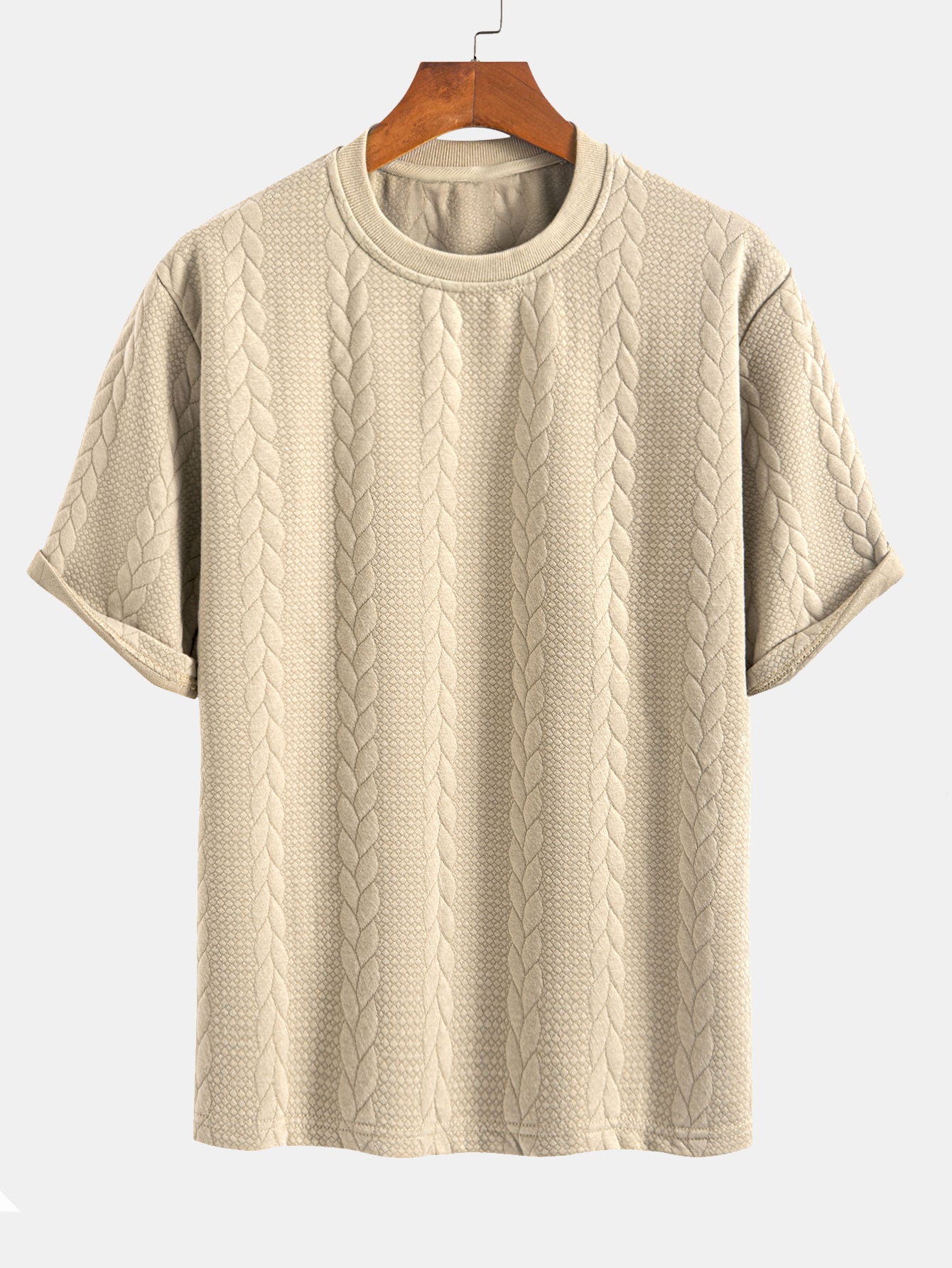 Avslappet passform mellomlangt erme Twist jacquard T-skjorte og shorts