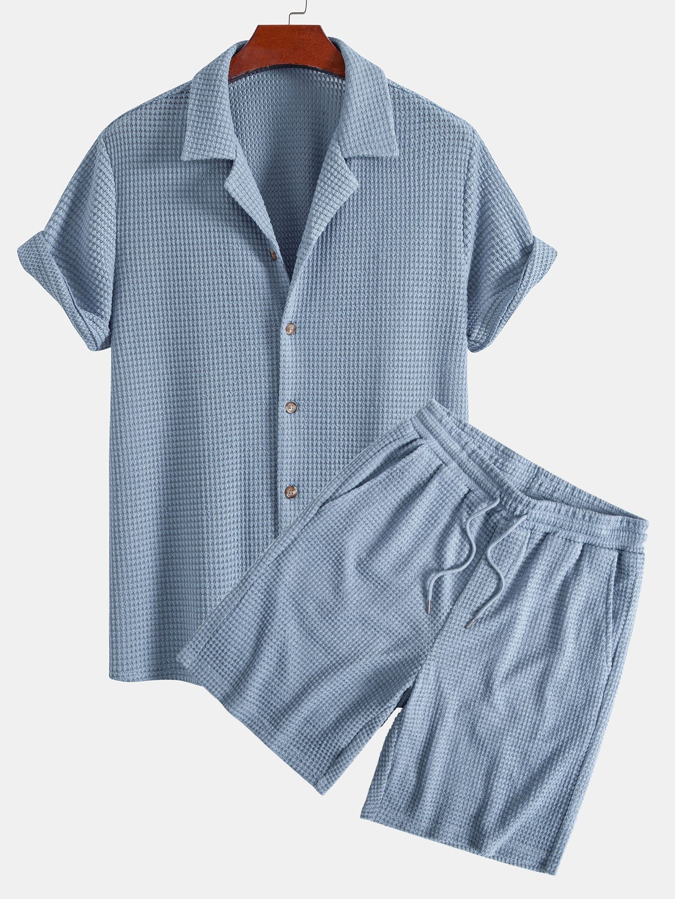 Vaffeltekstur Cubansk skjorte og shorts