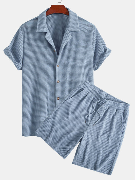 Vaffeltekstur Cubansk skjorte og shorts