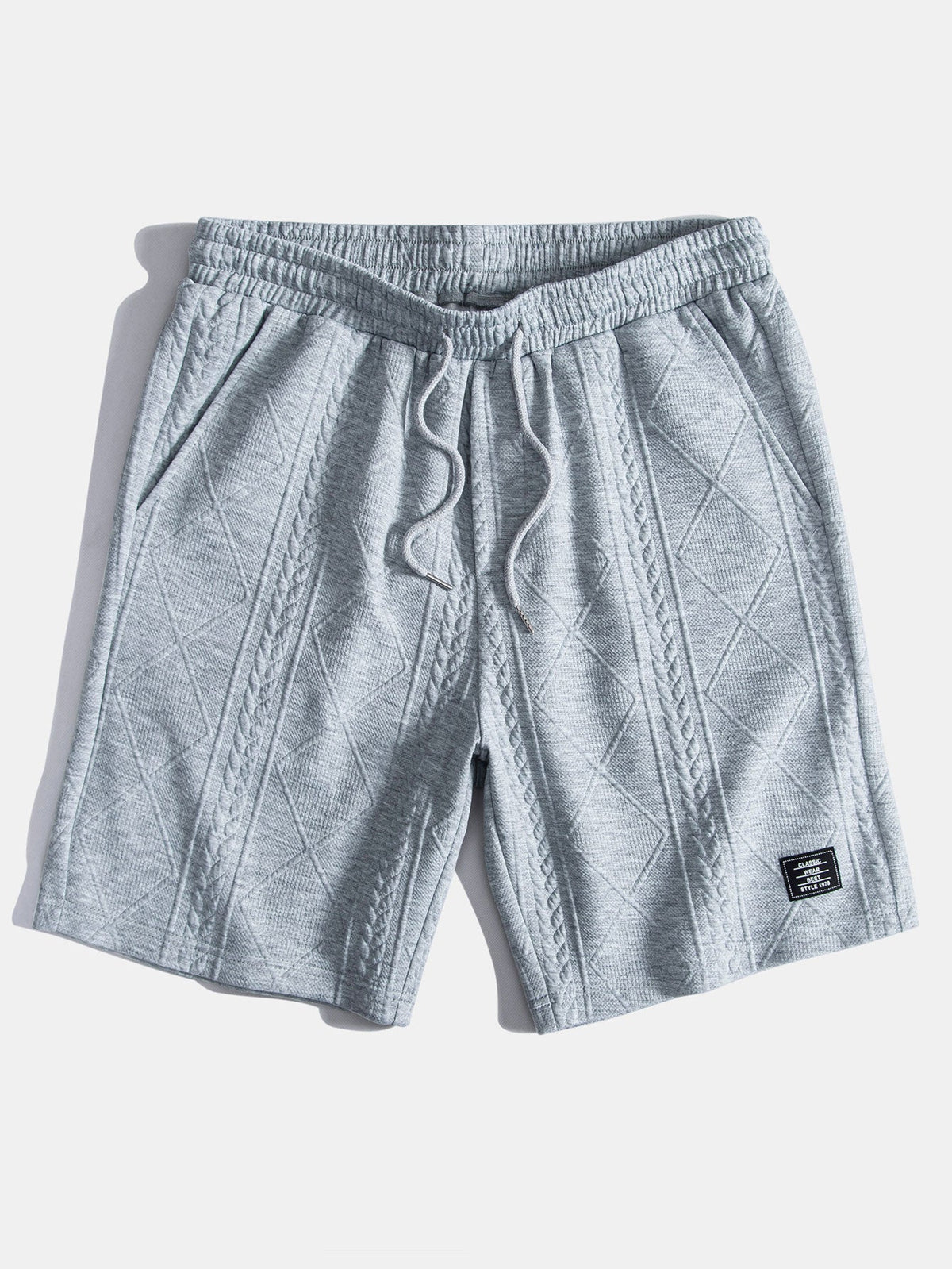 Kortermet geometrisk jacquard buet kant T-skjorte og shorts