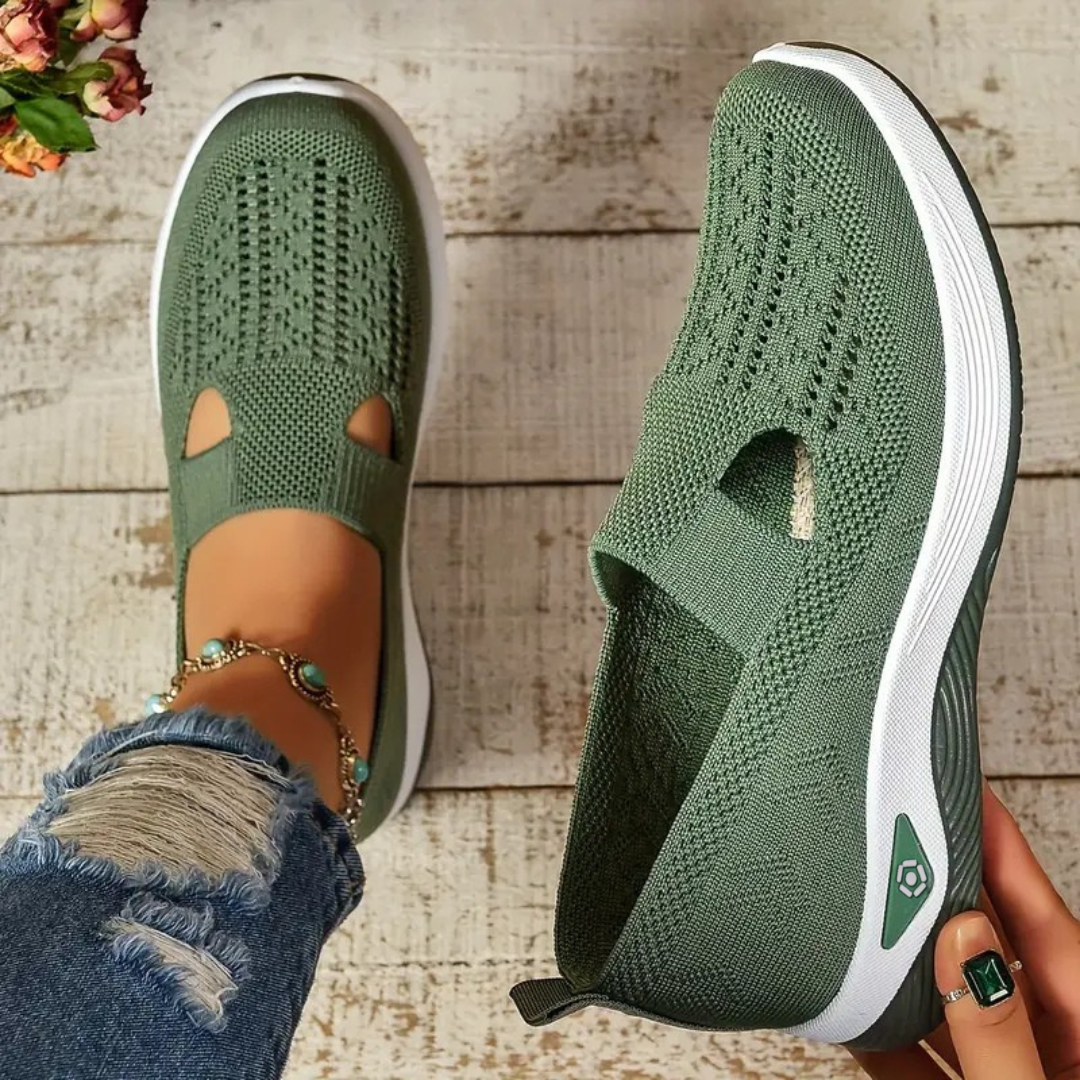 Komfortable, pustende ortopediske slip-on sneakers for kvinner