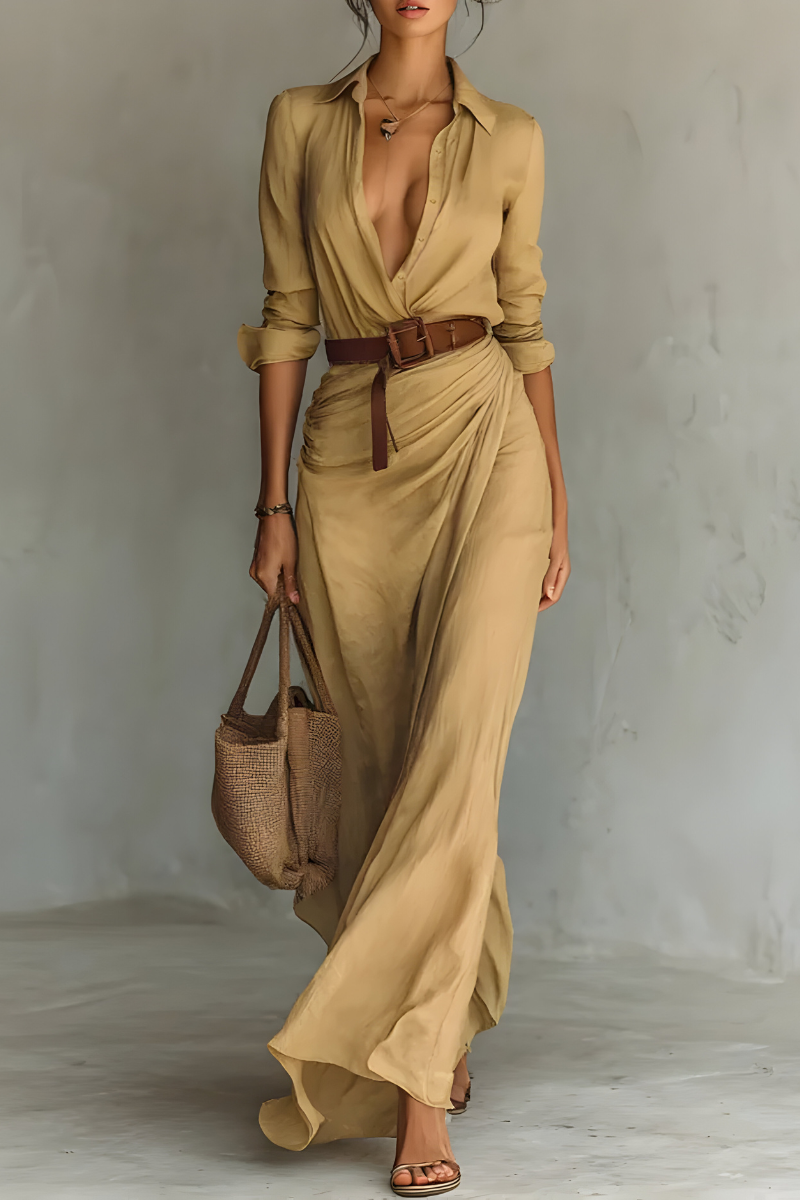 Julie™ | Omslagskjole med midjebelte