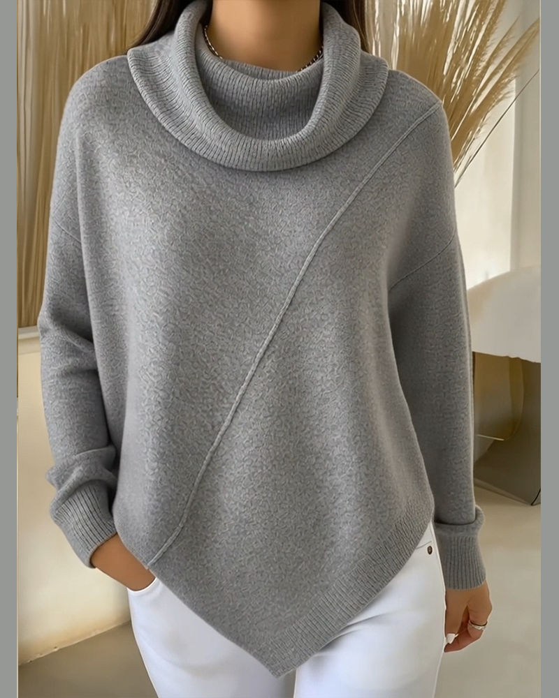 Genser med asymmetrisk krage