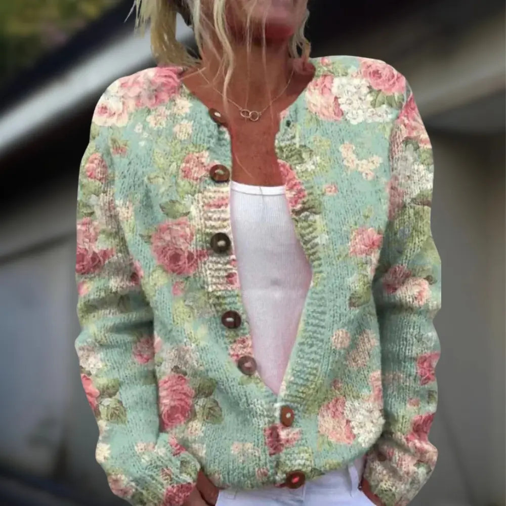 Anja™ | Strikket cardigan med mønster