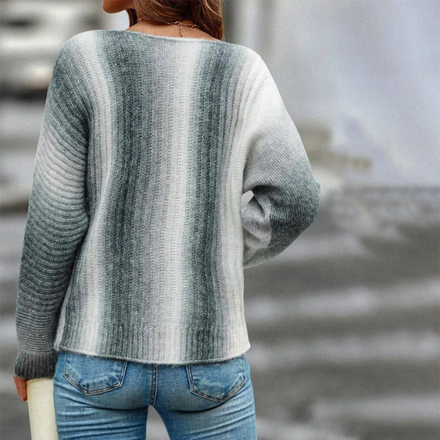 Casual Gradient Strikket Genser