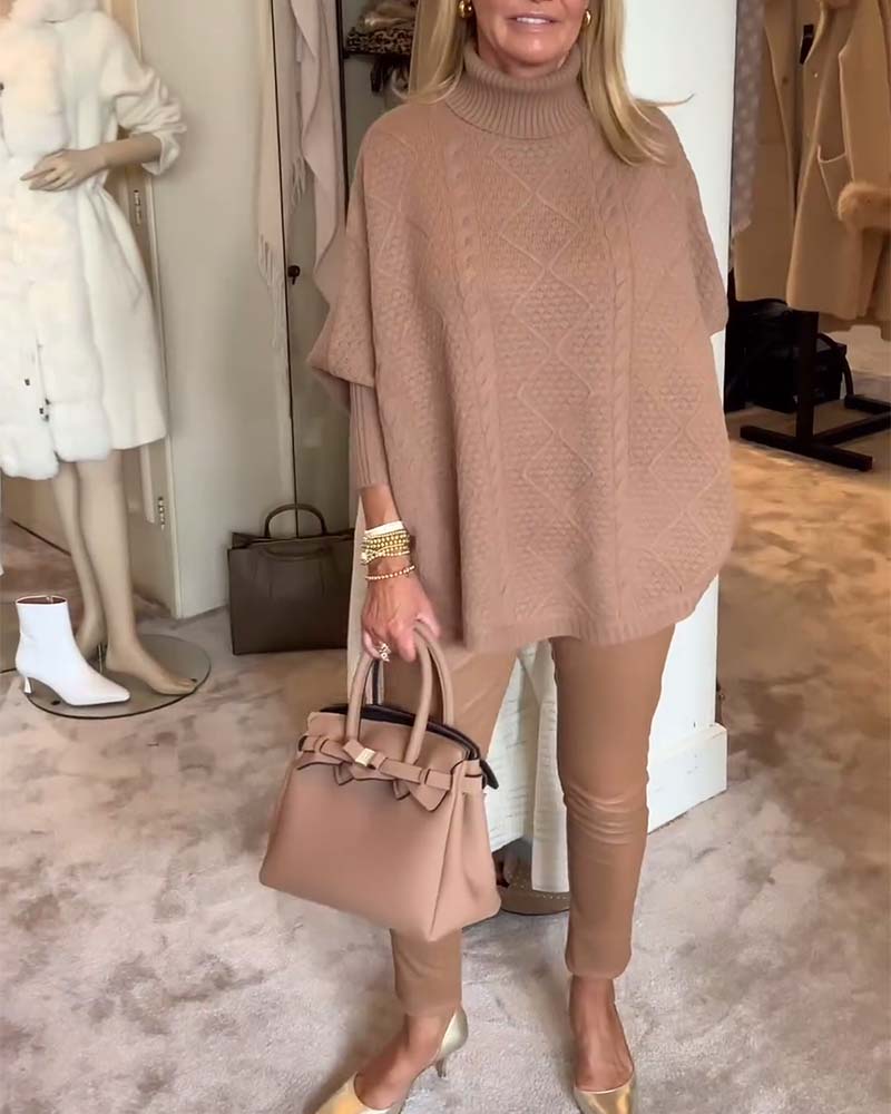 Ensfarget rullehalsgenser i casual stil
