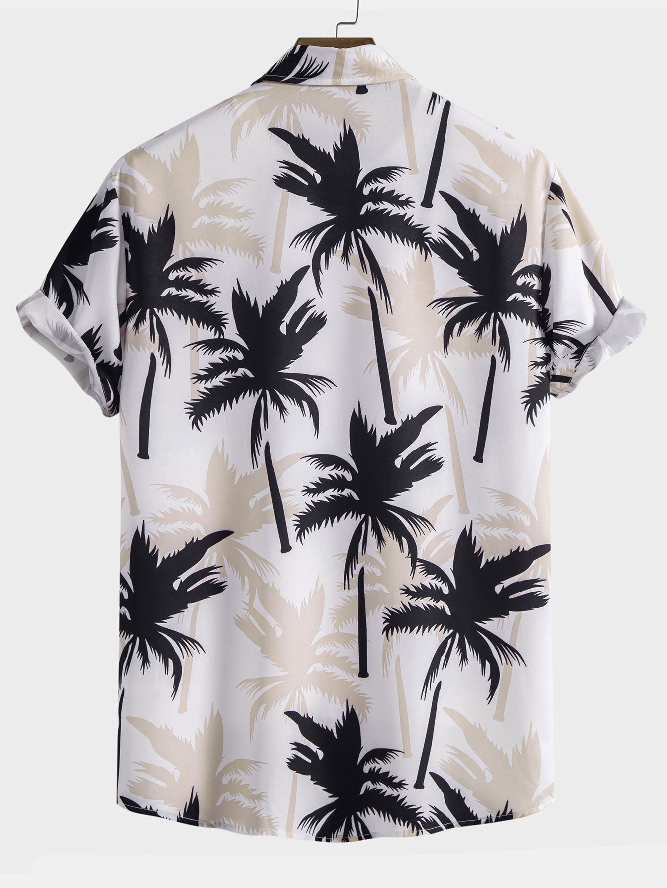 Palmeprint skjorte med knapper og badeshorts