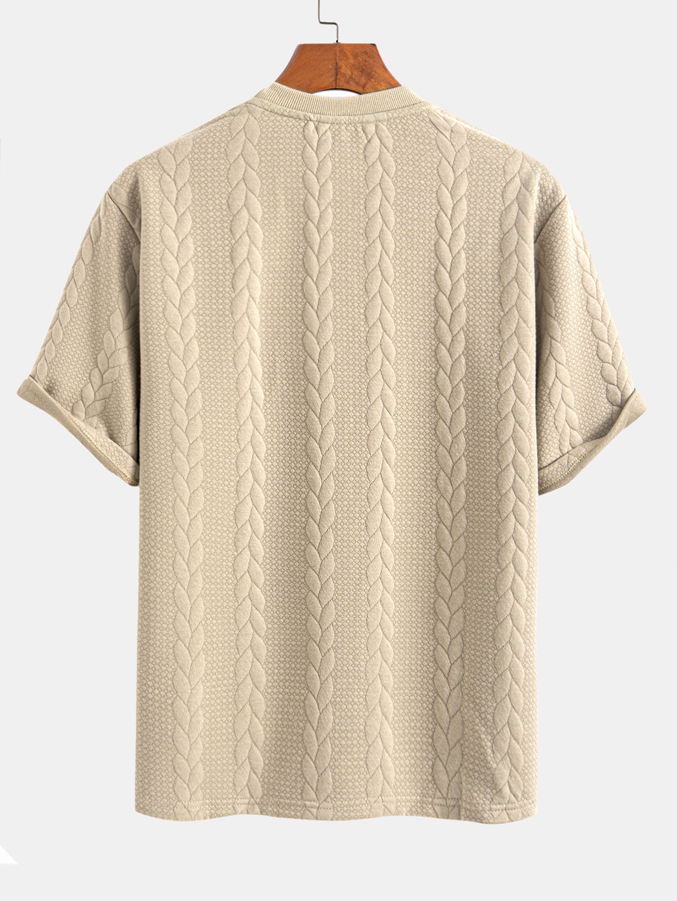Avslappet passform mellomlangt erme Twist jacquard T-skjorte og shorts