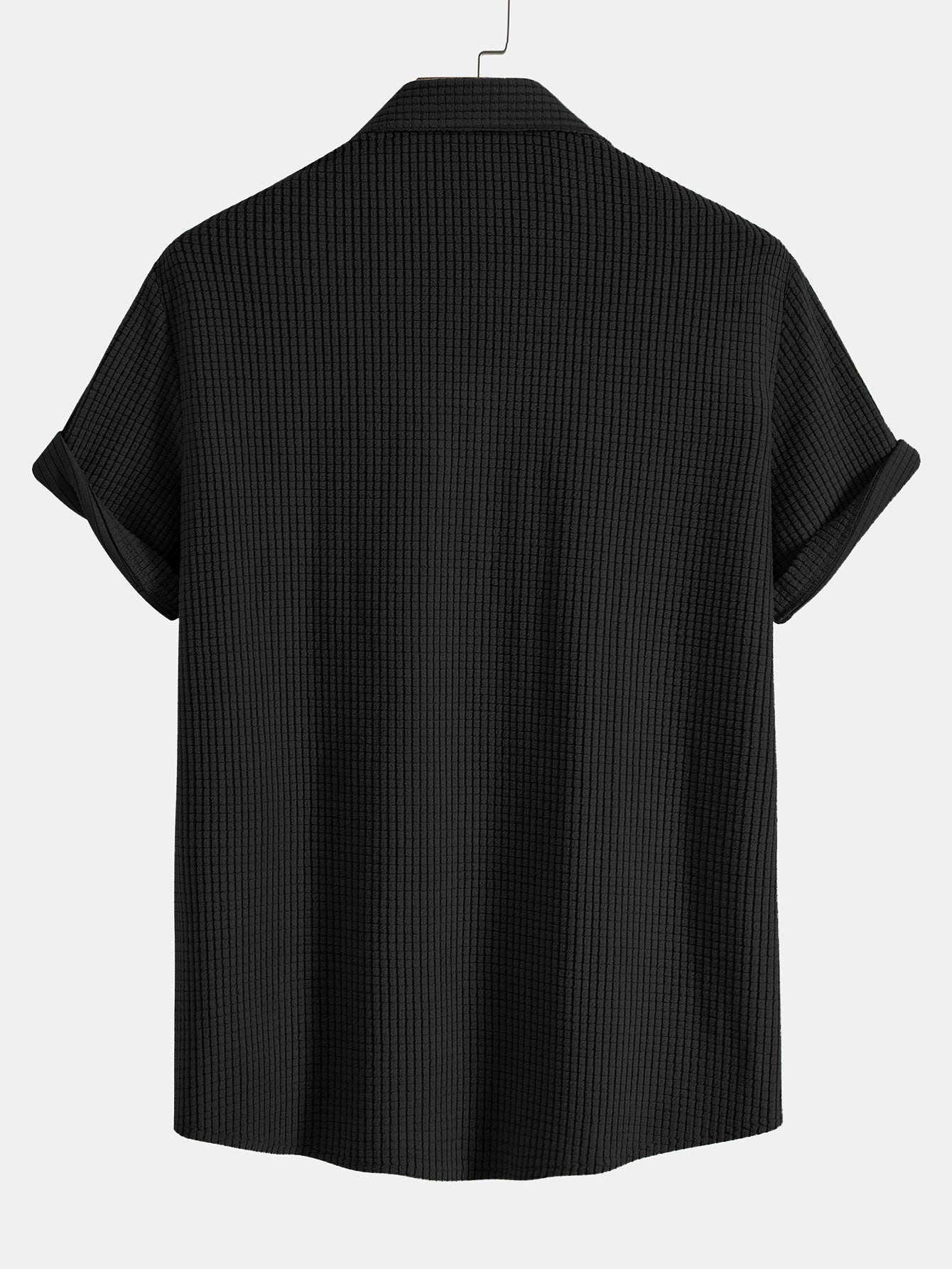 Vaffelstoffskjorte med knapper og shorts