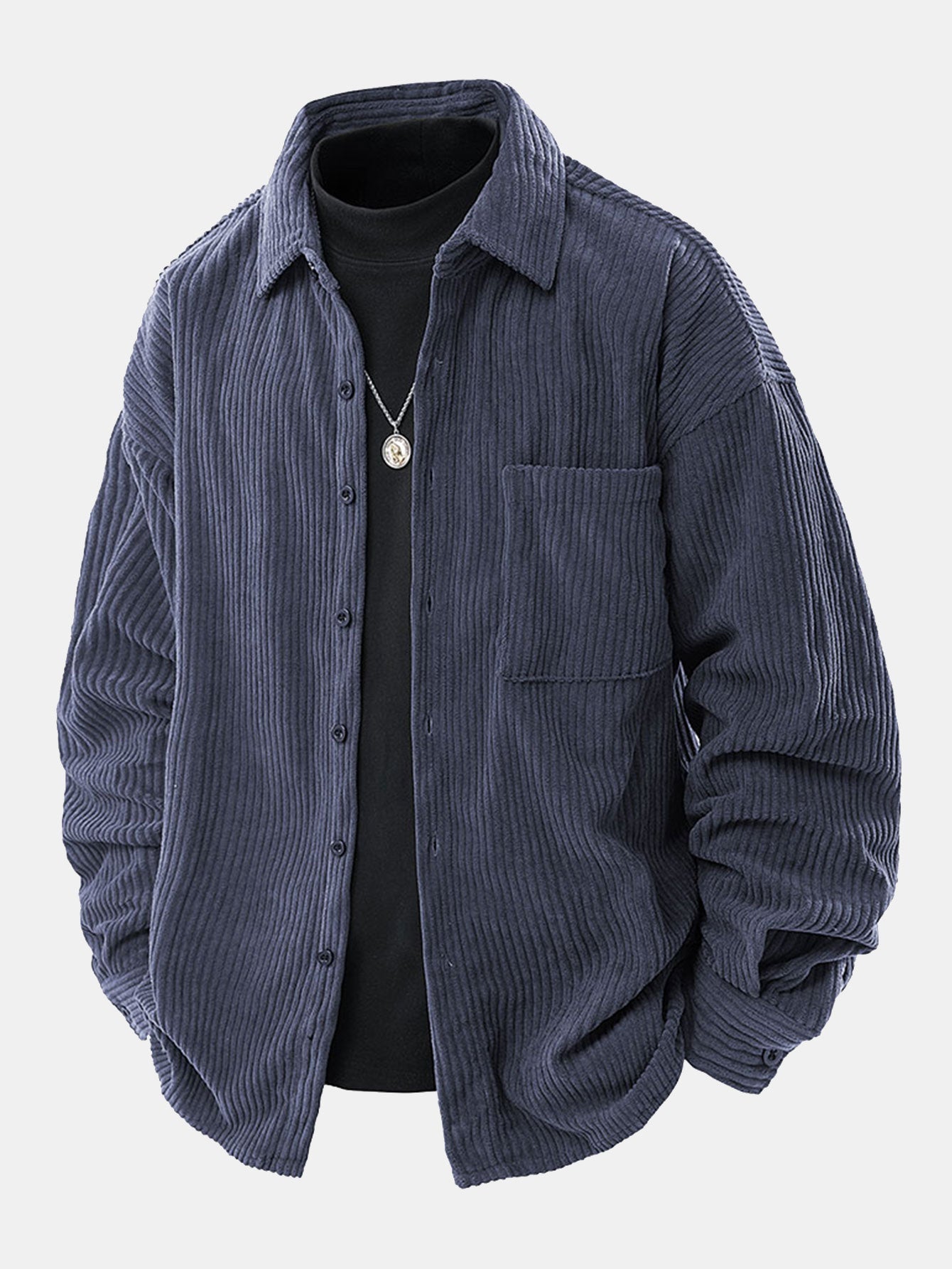 Relaxed passform corduroy-skjorte med knapper