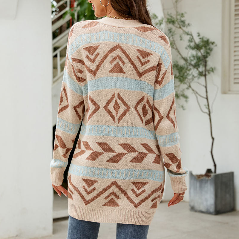 Uformell Vintage Strikket Cardigan