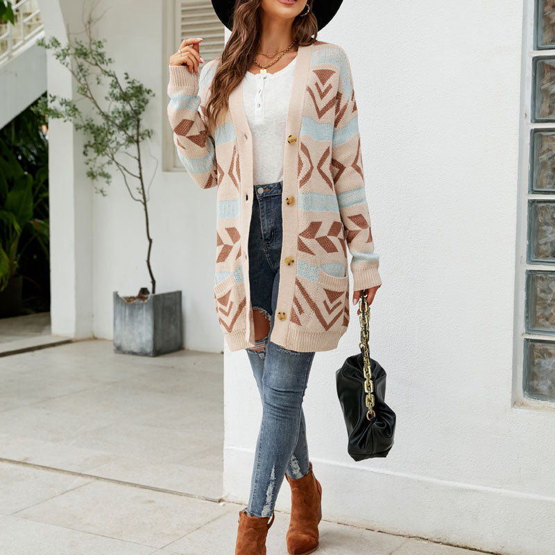 Uformell Vintage Strikket Cardigan