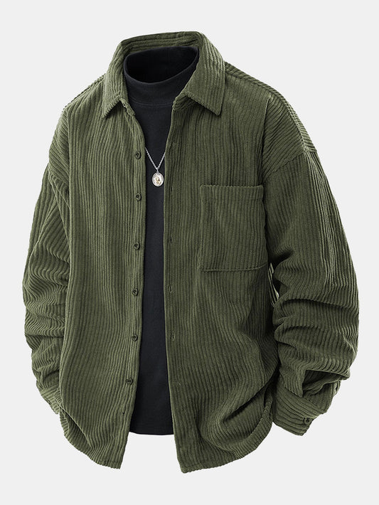 Relaxed passform corduroy-skjorte med knapper