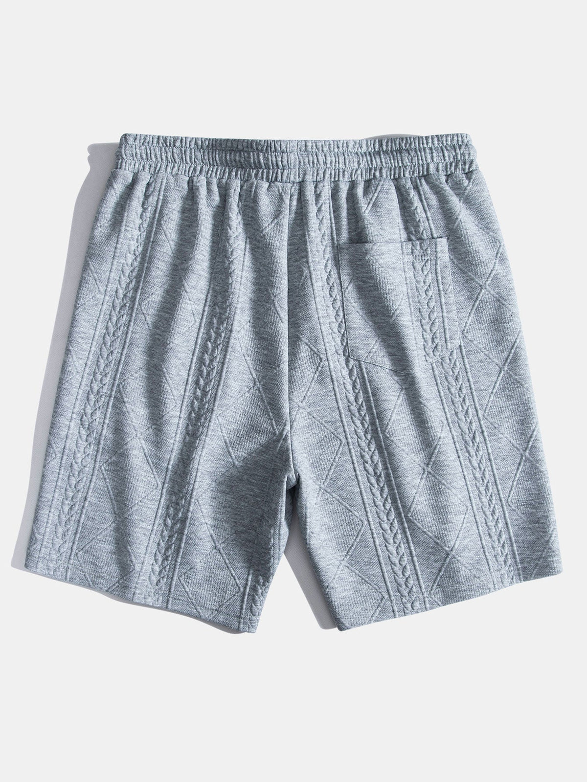 Kortermet geometrisk jacquard buet kant T-skjorte og shorts