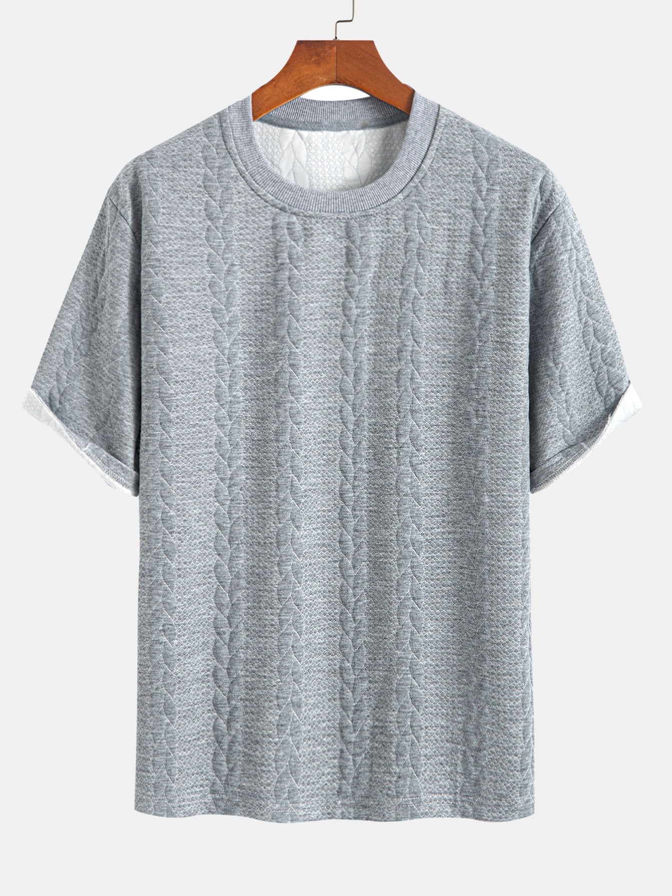 Avslappet passform mellomlangt erme Twist jacquard T-skjorte og shorts