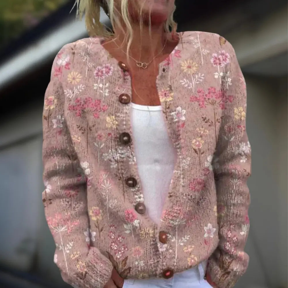 Anja™ | Strikket cardigan med mønster
