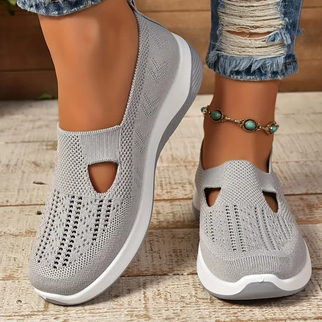 Komfortable, pustende ortopediske slip-on sneakers for kvinner